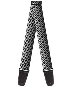 Correa de guitarra Mustache Monogram Negra y Gris 2