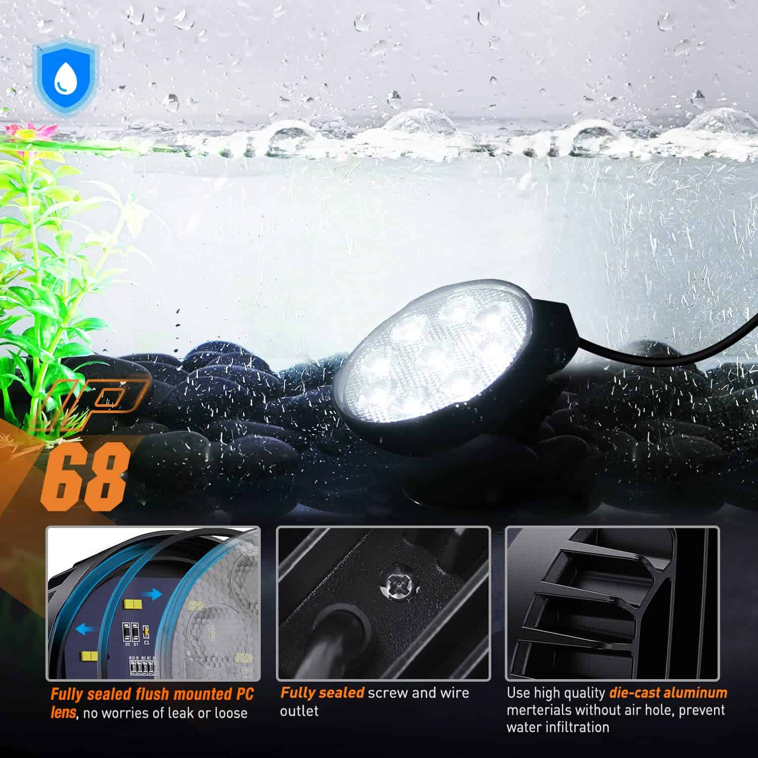 Nilight 2PCS 4Inch Led Pods Redondos 3370LM Luz de Trabajo - Imagen 4