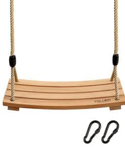 Asiento de columpio de madera Pellor, columpio de cuerda de