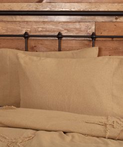 Juego de 2 fundas de almohada estándar de algodón burlap de