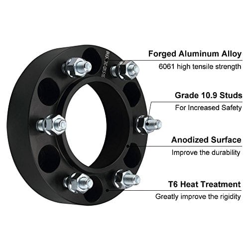 DCVAMOUS 4PC Separadores de Rueda Hubcentric 6x5.5 Negros - Imagen 6