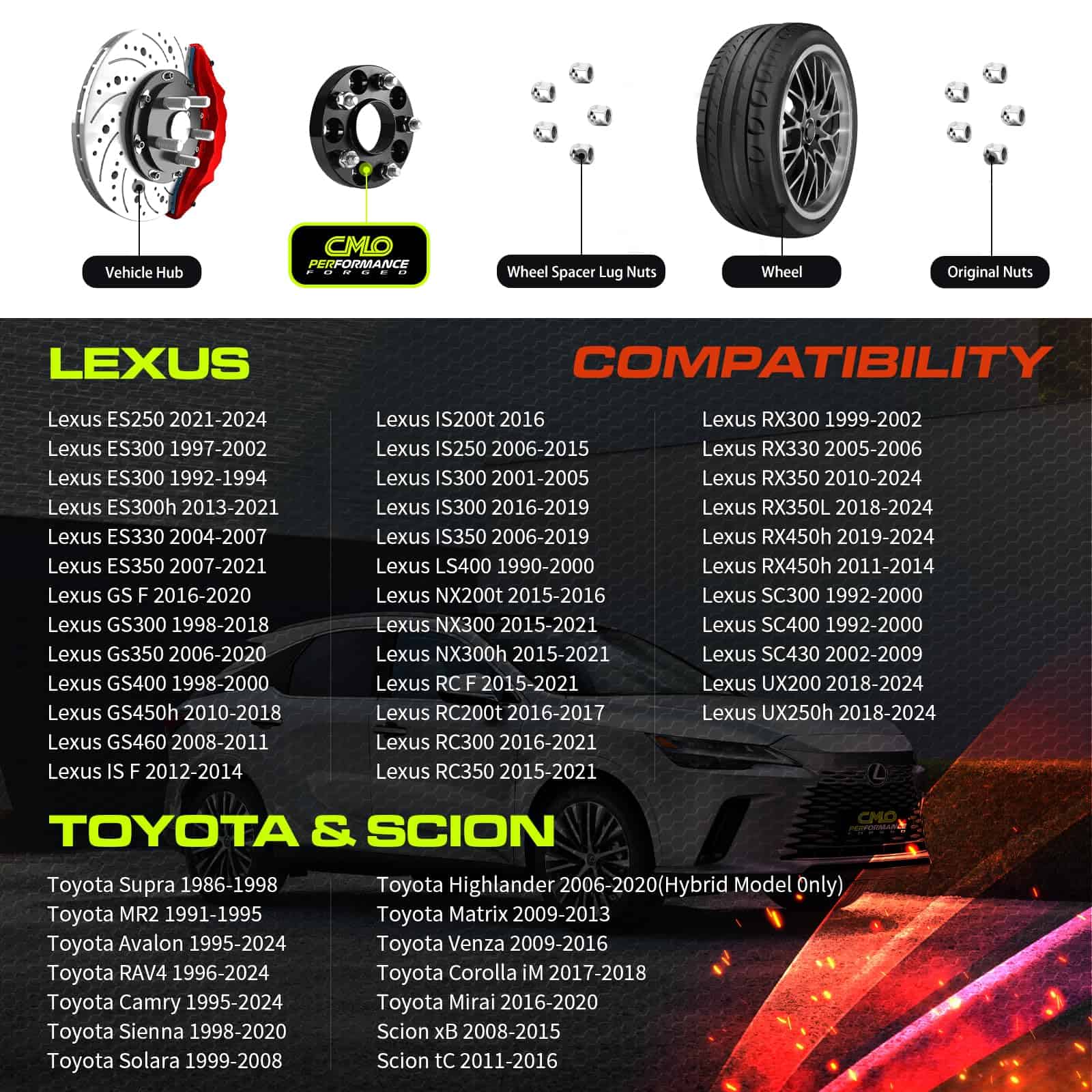 Separadores de rueda céntricos de buje negro de - Imagen 3