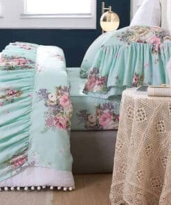 Juego de Sábanas Country Francesas de 4 Piezas en Verde