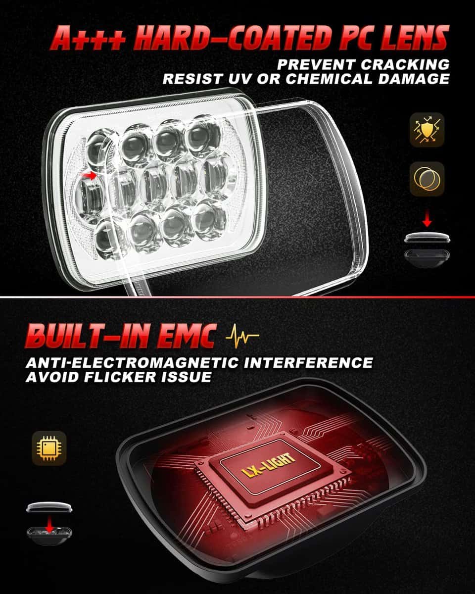 Faros LED rectangulares 5''X7'' 7''X6'' 105W compatibles - Imagen 5