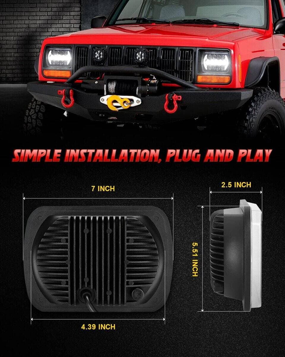 Faros LED rectangulares 5''X7'' 7''X6'' 105W compatibles - Imagen 8