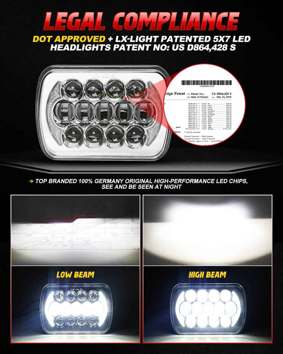 Faros LED rectangulares 5''X7'' 7''X6'' 105W compatibles - Imagen 4