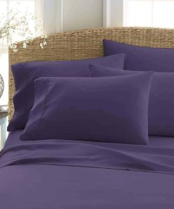 Juego de sábanas de 6 piezas de Linen Market, Morado, King