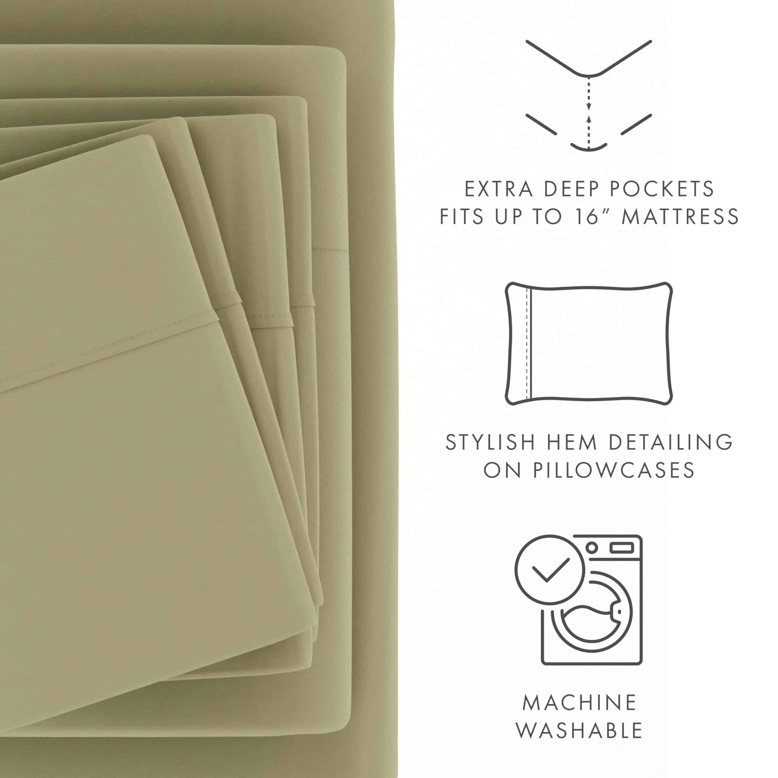 Juego de sábanas de 6 piezas Linen Market, Verde Salvia, - Imagen 6