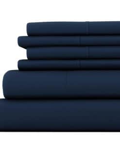 Juego de sábanas de 6 piezas Linen Market, Azul Marino, Full