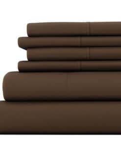 Juego de sábanas de 6 piezas Linen Market, color Chocolate,