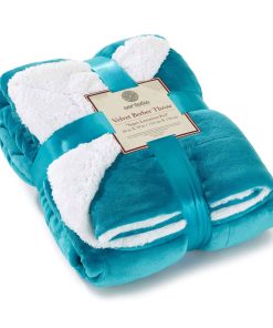 Manta Sherpa Genteele Super Suave Reversible -Azul/Blanco