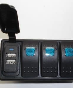 Panel de interruptores luminosos Fastronix con toma de