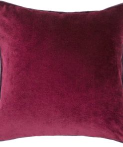 Funda de cojín decorativa de terciopelo mate color rojo