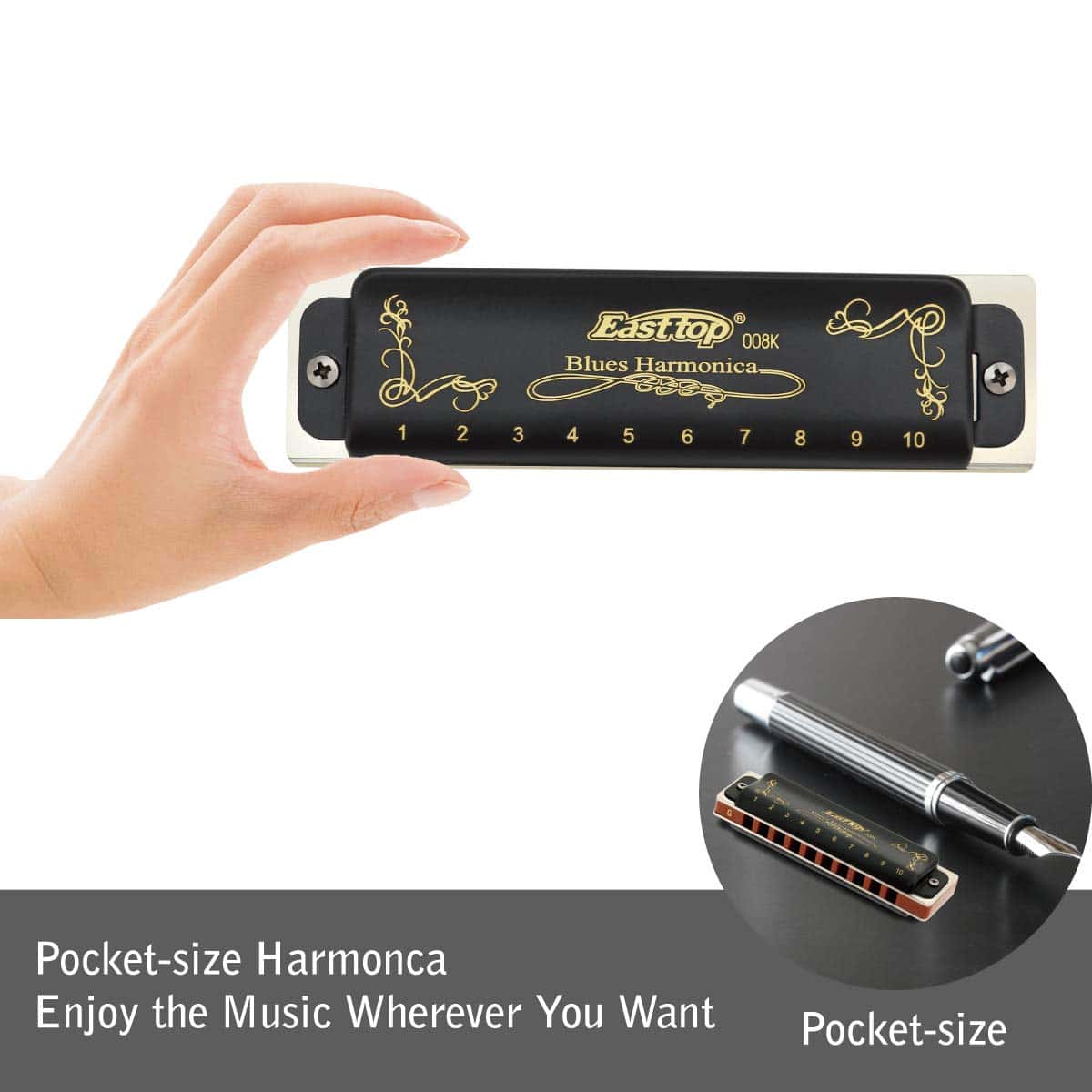 Armonica East top, Armónica Diatónica de Blues en tono de - Imagen 5