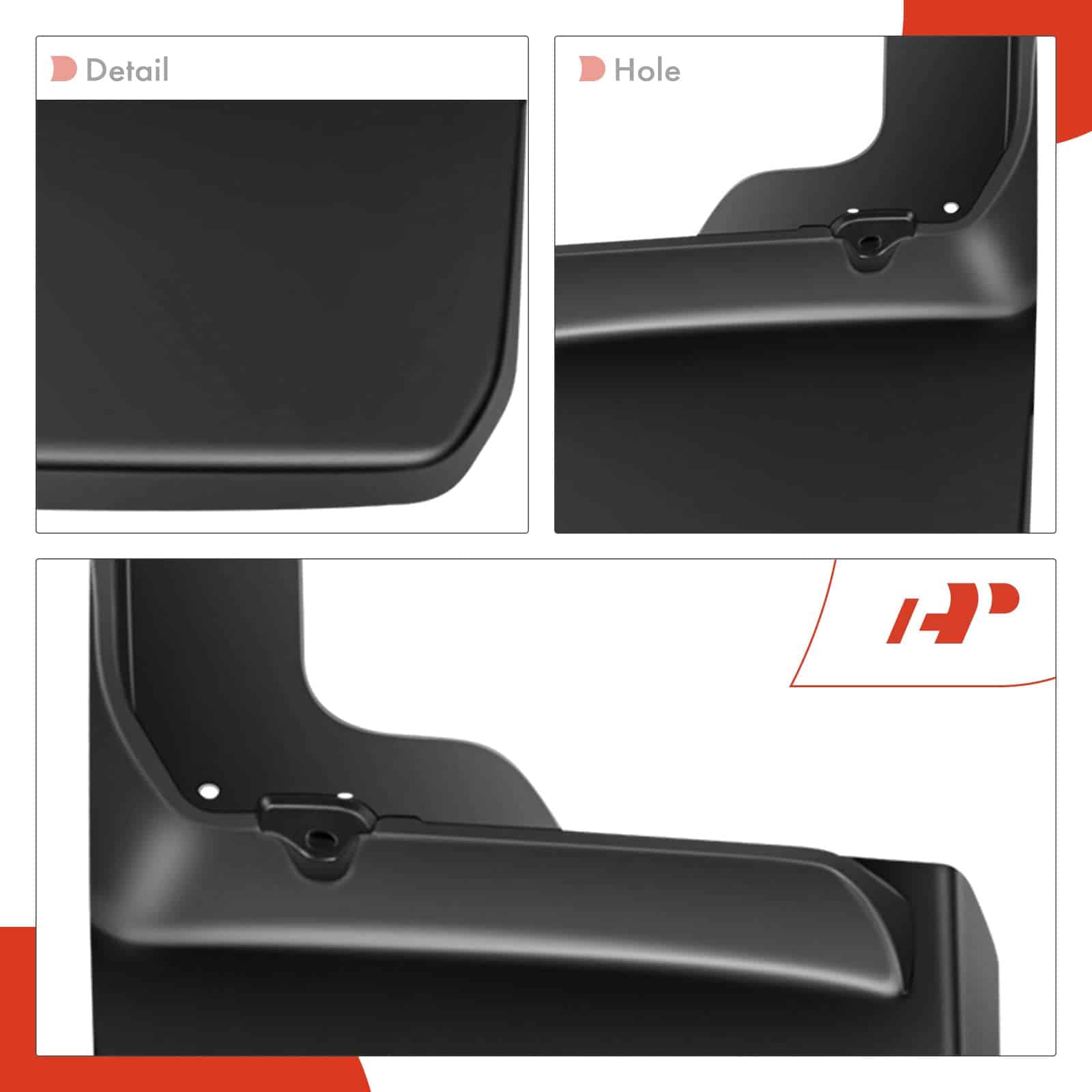 Conjunto de 4PCS de Aletas de Barro Guardabarros -Negro - Imagen 8