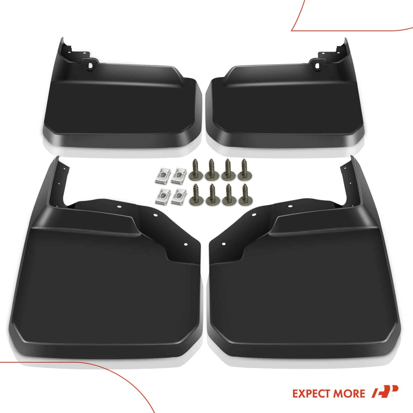 Conjunto de 4PCS de Aletas de Barro Guardabarros -Negro - Imagen 9