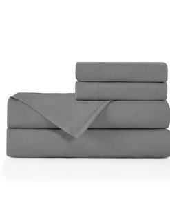 Juego de sábanas de microfibra cepillada -Charcoal