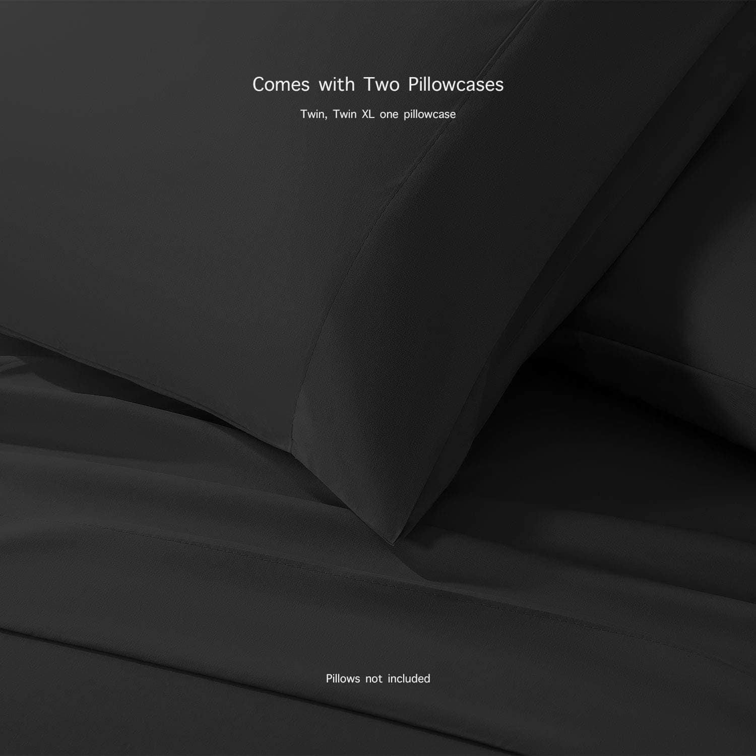 Juego de sábanas de microfibra cepillada -Negro - Imagen 5