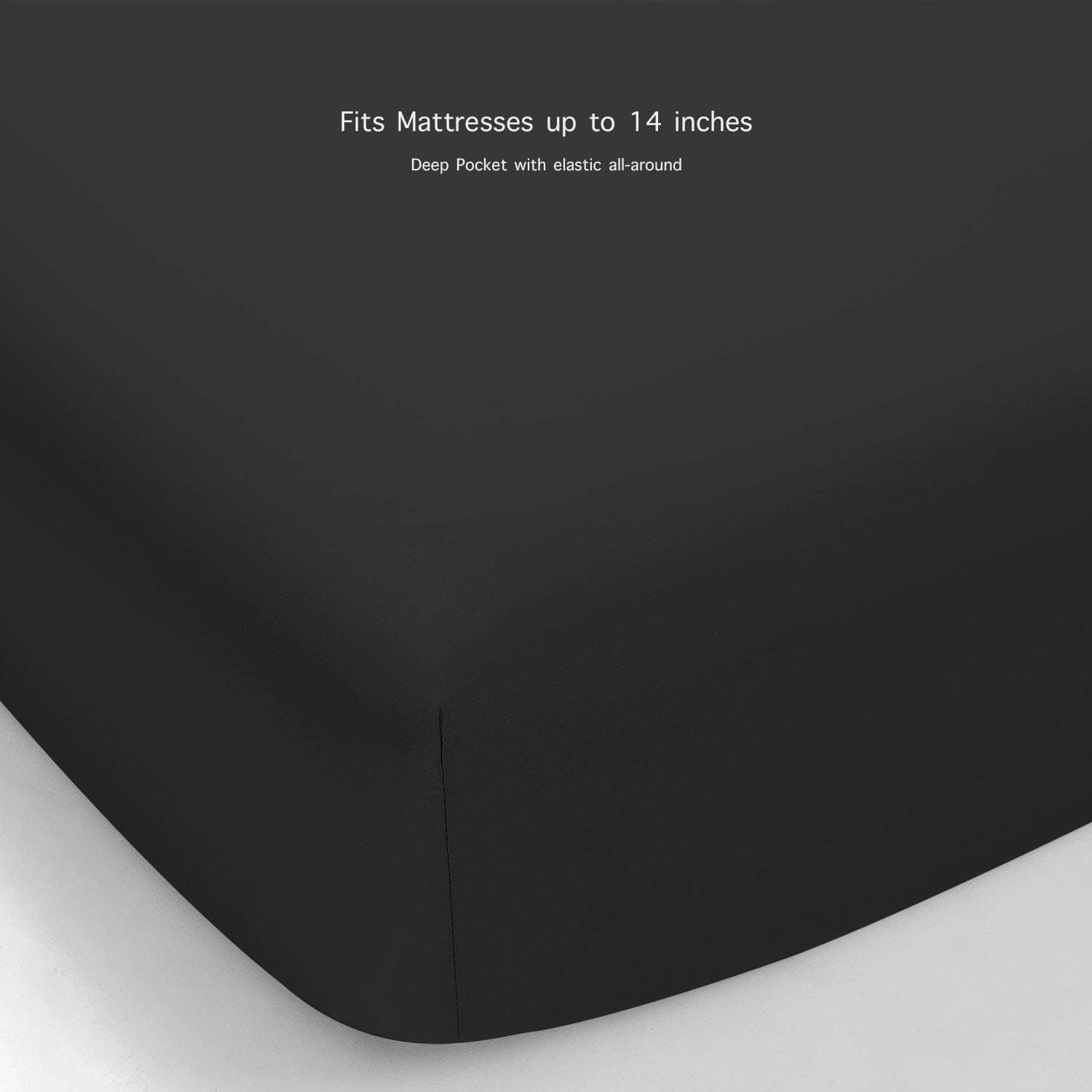 Juego de sábanas de microfibra cepillada -Negro - Imagen 6