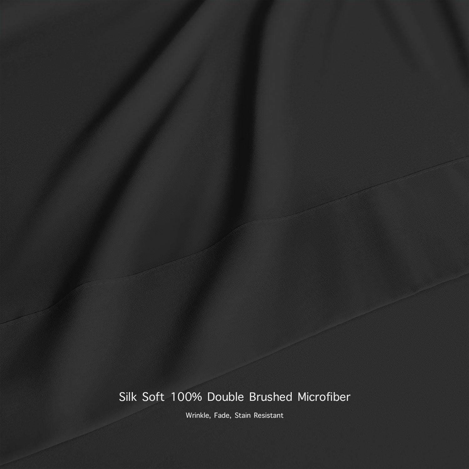 Juego de sábanas de microfibra cepillada -Negro - Imagen 4