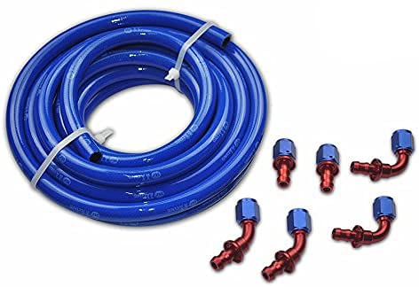 -6 AN AN-6 Manguera de Combustible de Bloqueo Push Azul