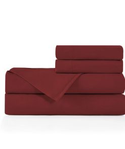 Juego de sábanas tamaño King BASIC -Borgoña