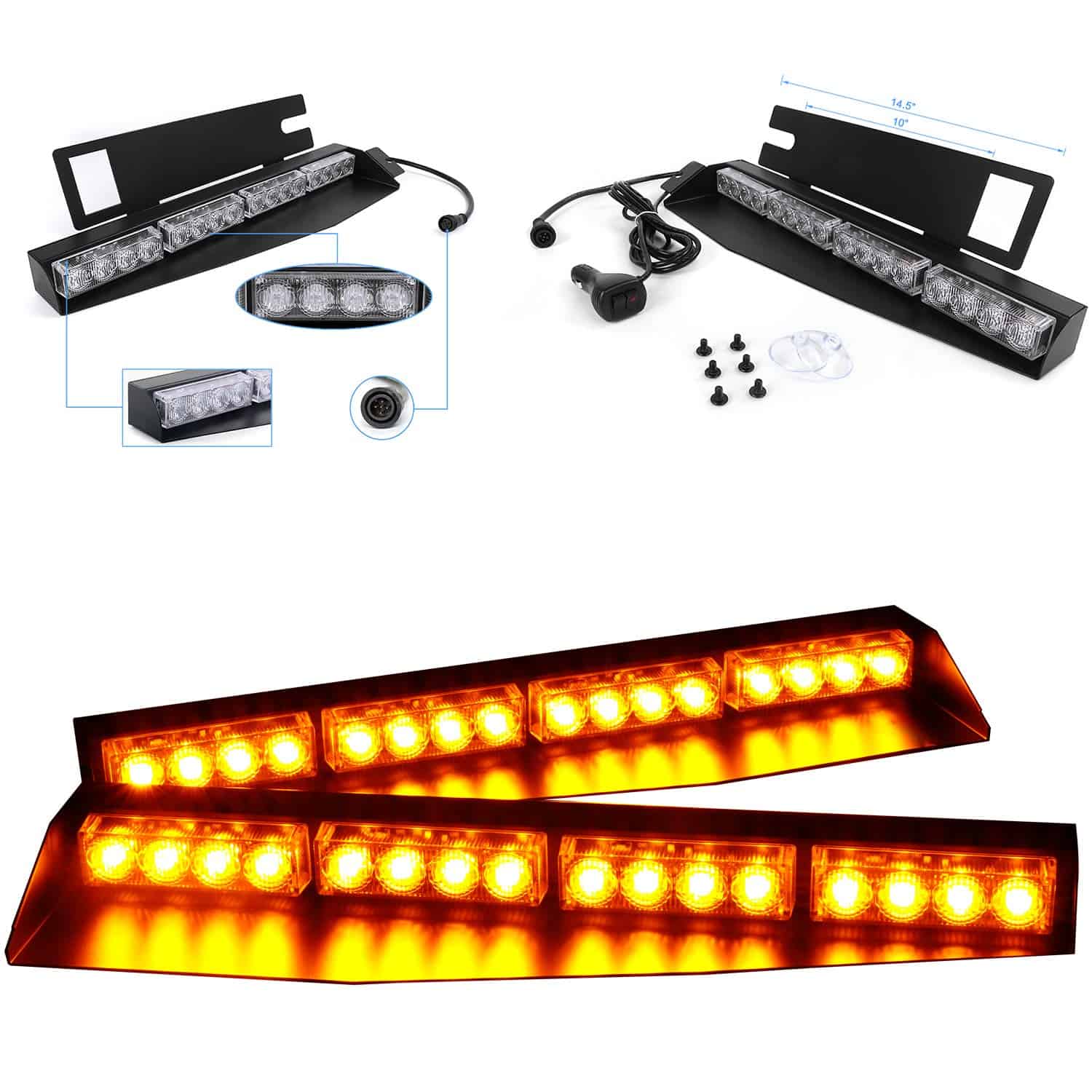 Barra de luz LED de 32LED 32W Luz de visera de luz de