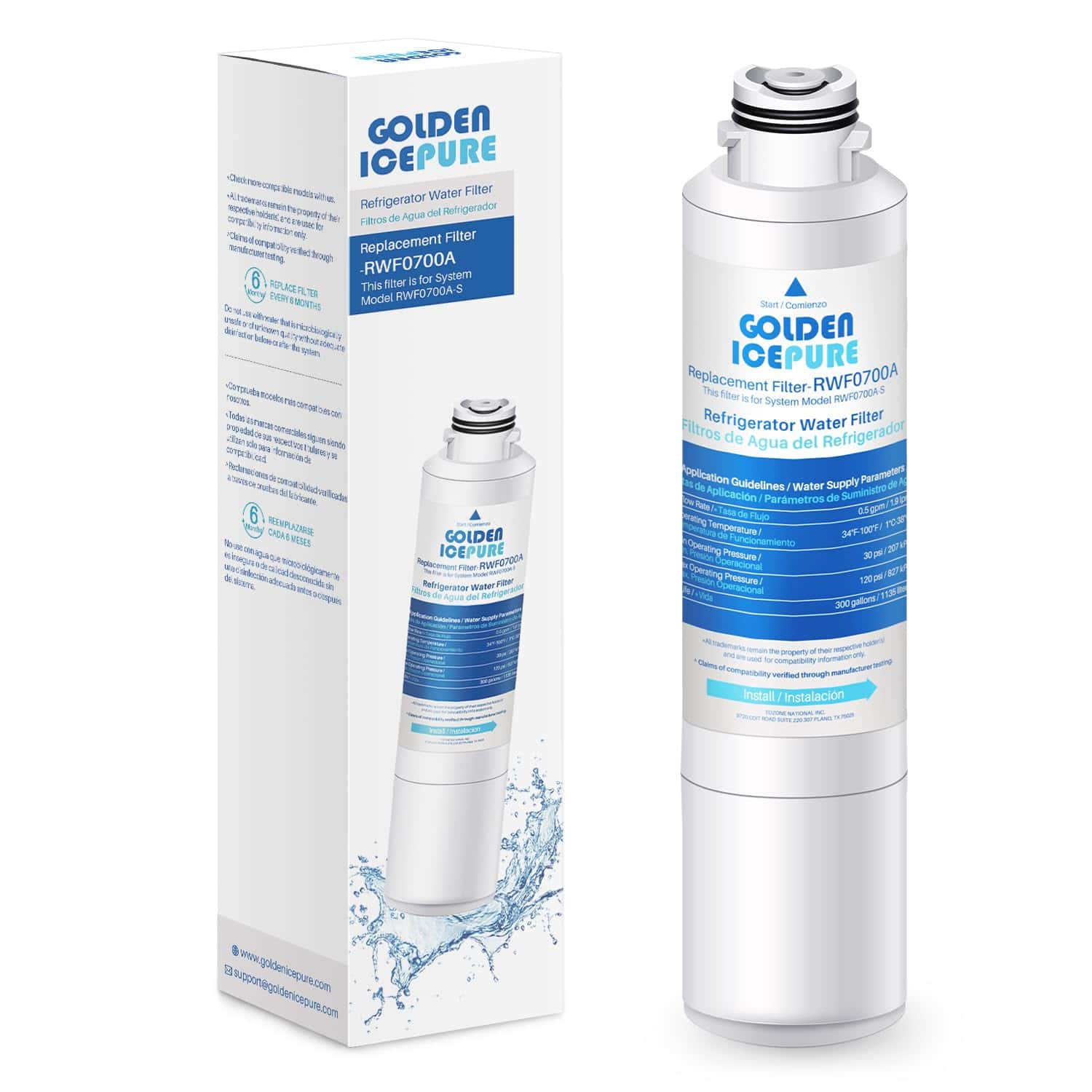 Filtro de Agua de Repuesto GOLDEN ICEPURE -rigerador