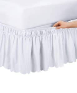 Collections Etc Falda de Cama Elástica con Volantes, Ajuste