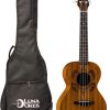 Ukulele Tenor Luna Guitars Honu Tribal Turtle Satin Natural