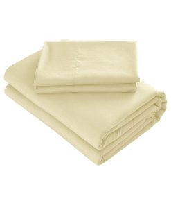 Juego de sábanas Prime Bedding - Microfibra -Vainilla