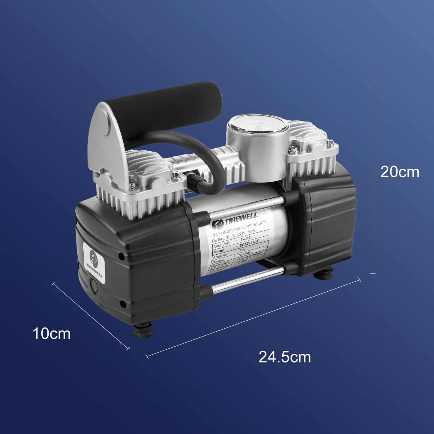 Inflador de llantas Tirewell, Compresor de aire portátil, - Imagen 10