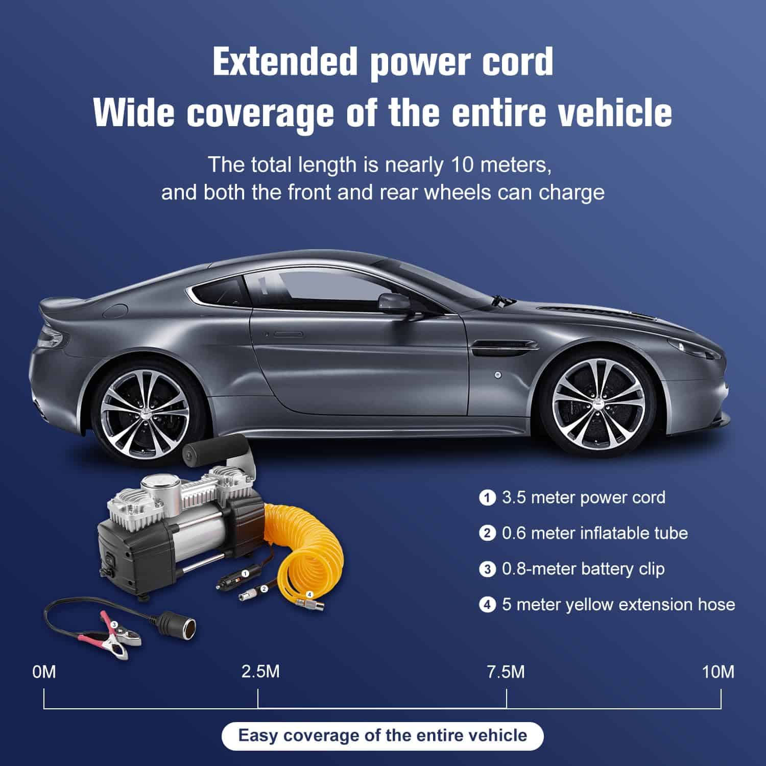 Inflador de llantas Tirewell, Compresor de aire portátil, - Imagen 6