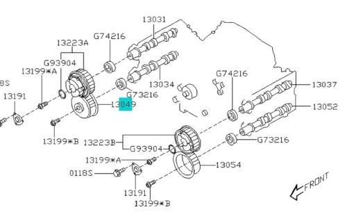 Engranaje piñón de leva de escape RH Turbo Subaru 2002-2013 - Imagen 4