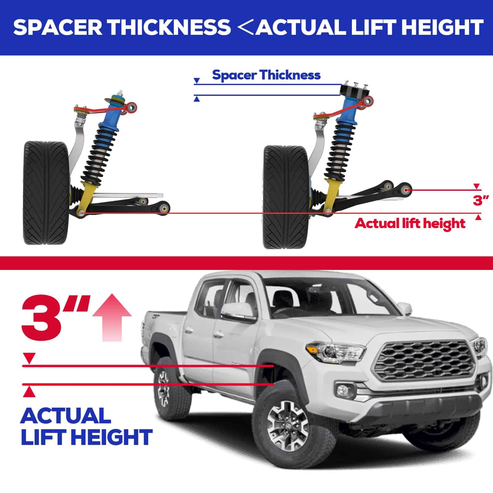 KSP 3" Front Leveling Lift Kits compatibles para Tacoma - Imagen 5