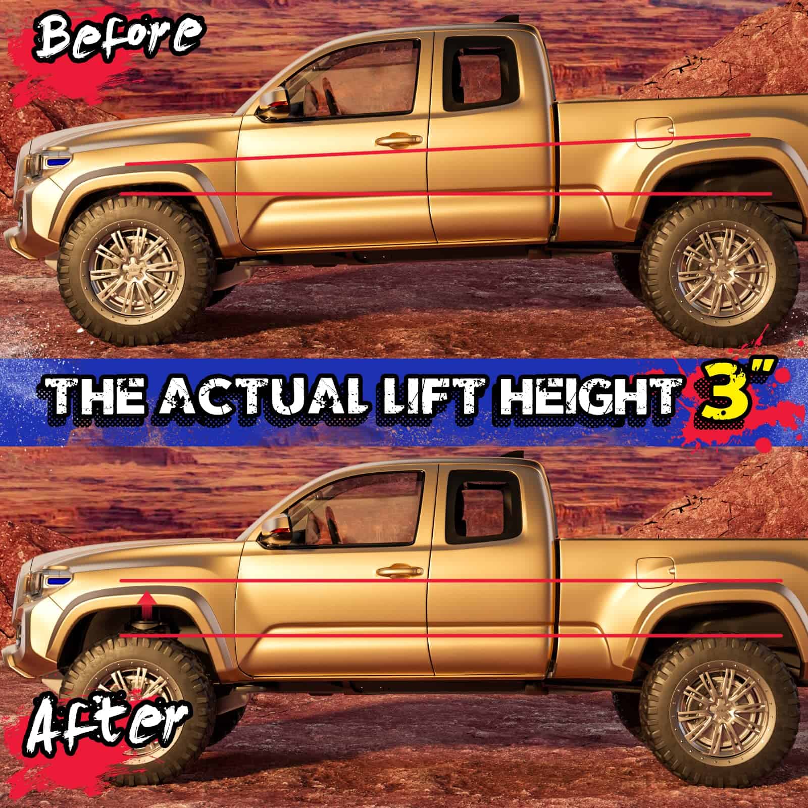 KSP 3" Front Leveling Lift Kits compatibles para Tacoma - Imagen 8