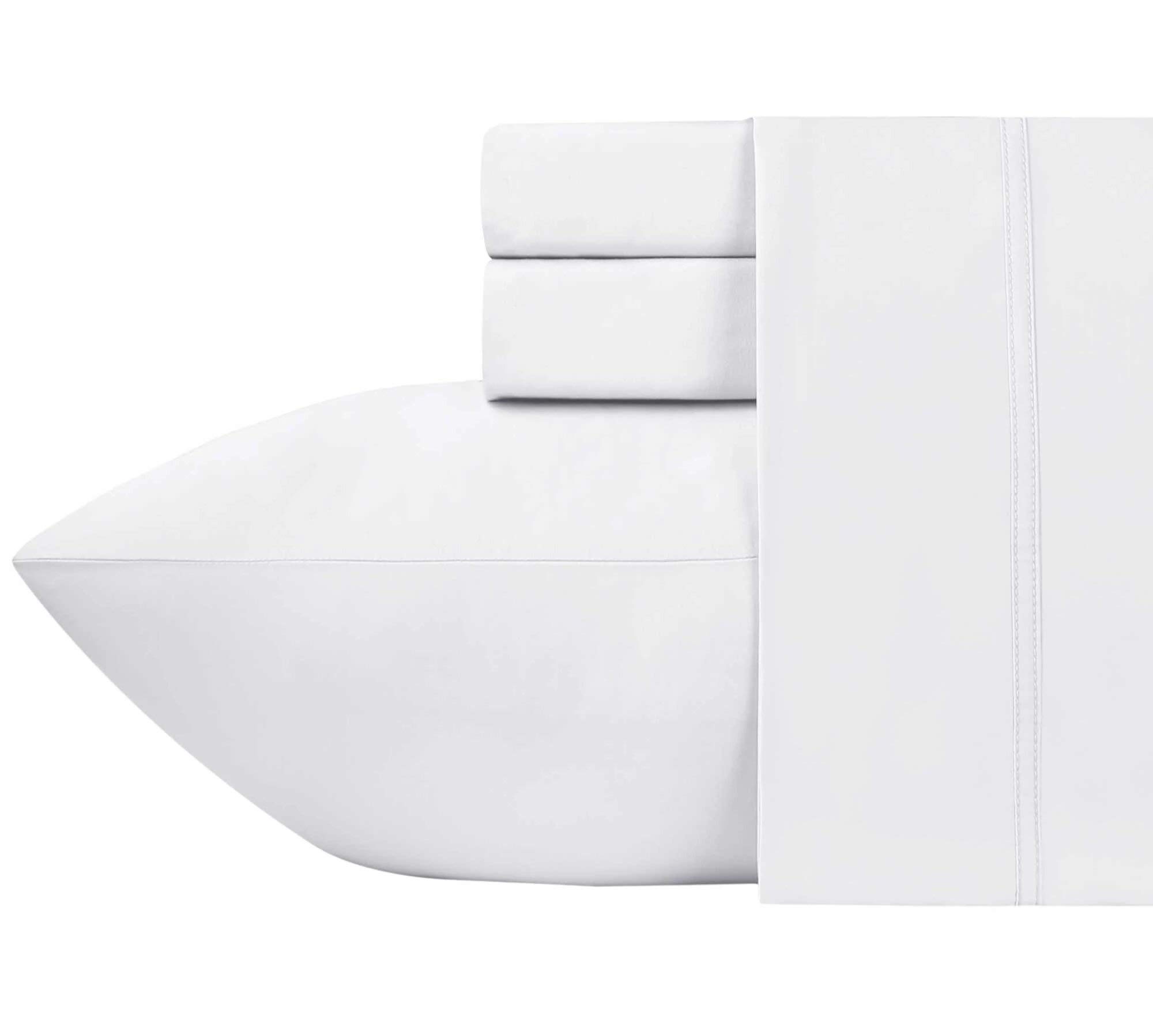 Juego de Sábanas de Algodón Blanco Sólido de -Blanco Sólido