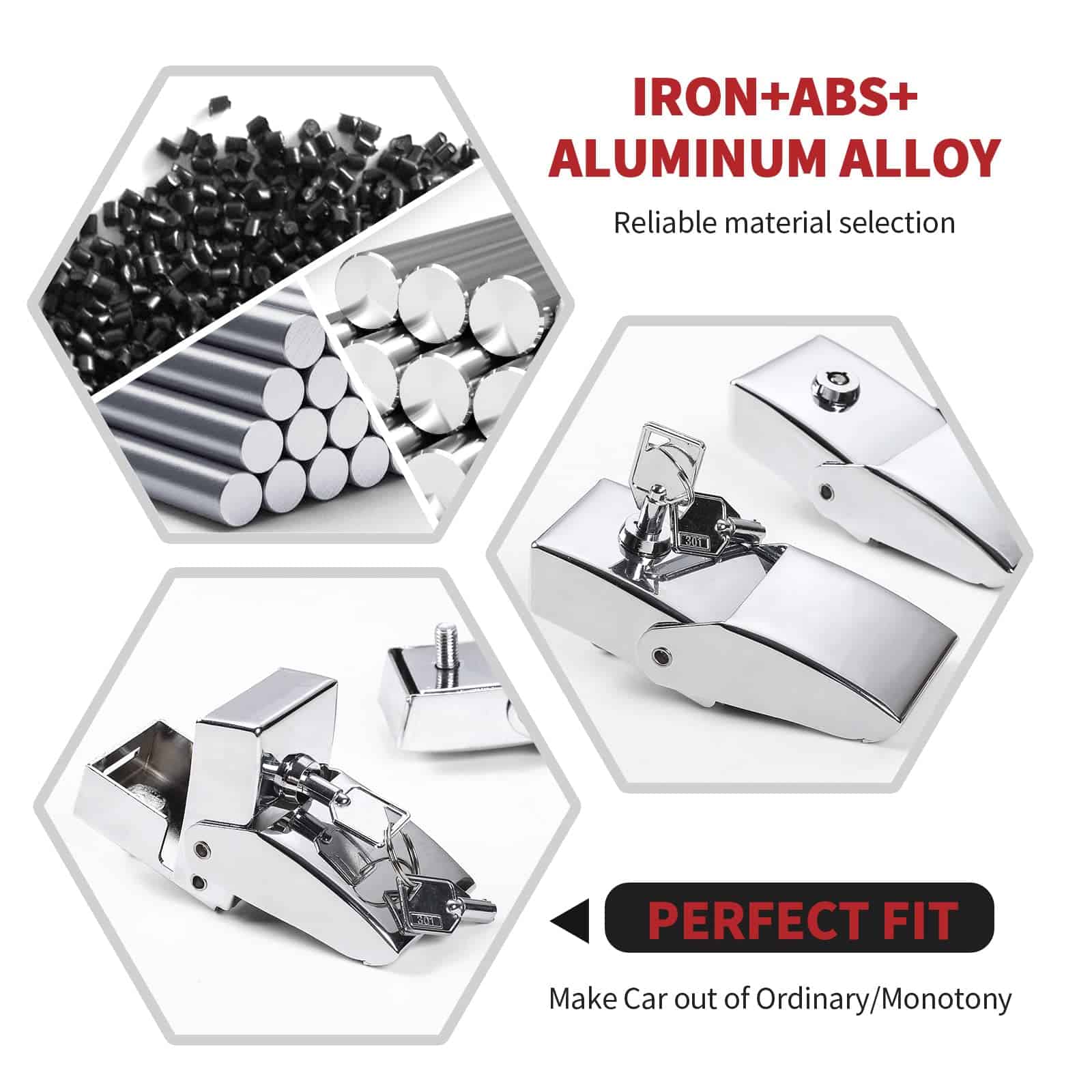 Kit de pestillos de capó de acero inoxidable Routen para - Imagen 5