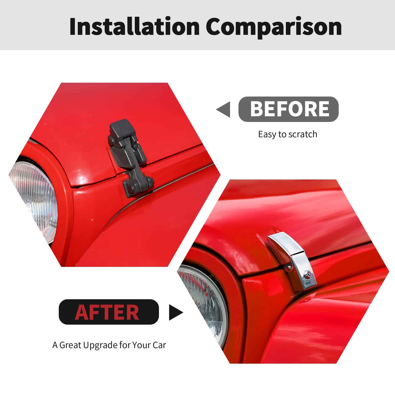 Kit de pestillos de capó de acero inoxidable Routen para - Imagen 3