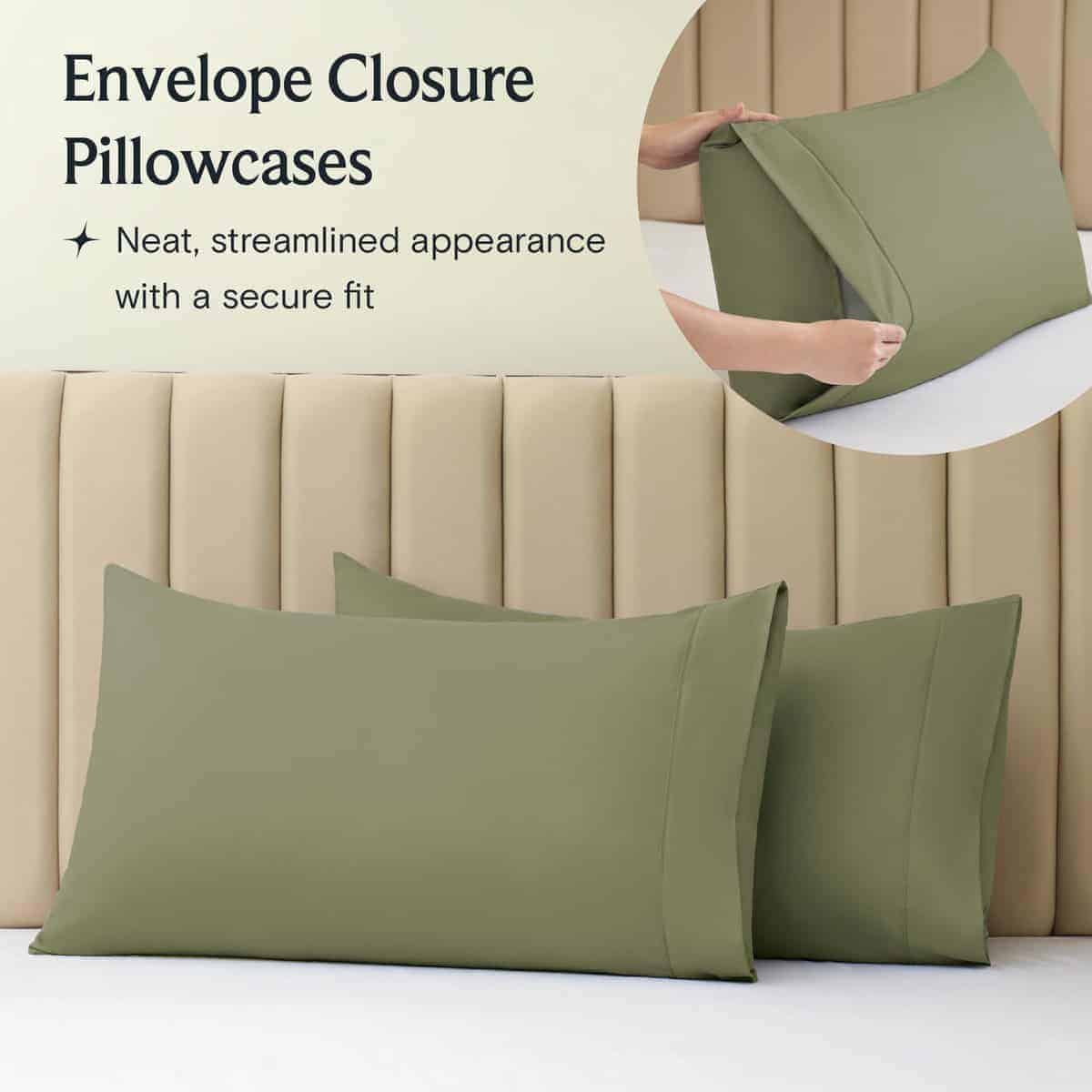 Juego de sábanas LuxClub de 6 piezas -Oliva - Imagen 8