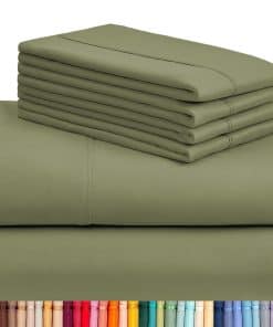 Juego de sábanas LuxClub de 6 piezas -Oliva