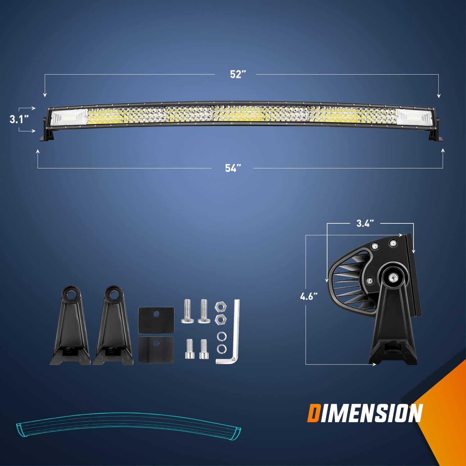 Nilight - 18015C-A Barra de Luz LED, 52 Pulgadas, 783W, - Imagen 3