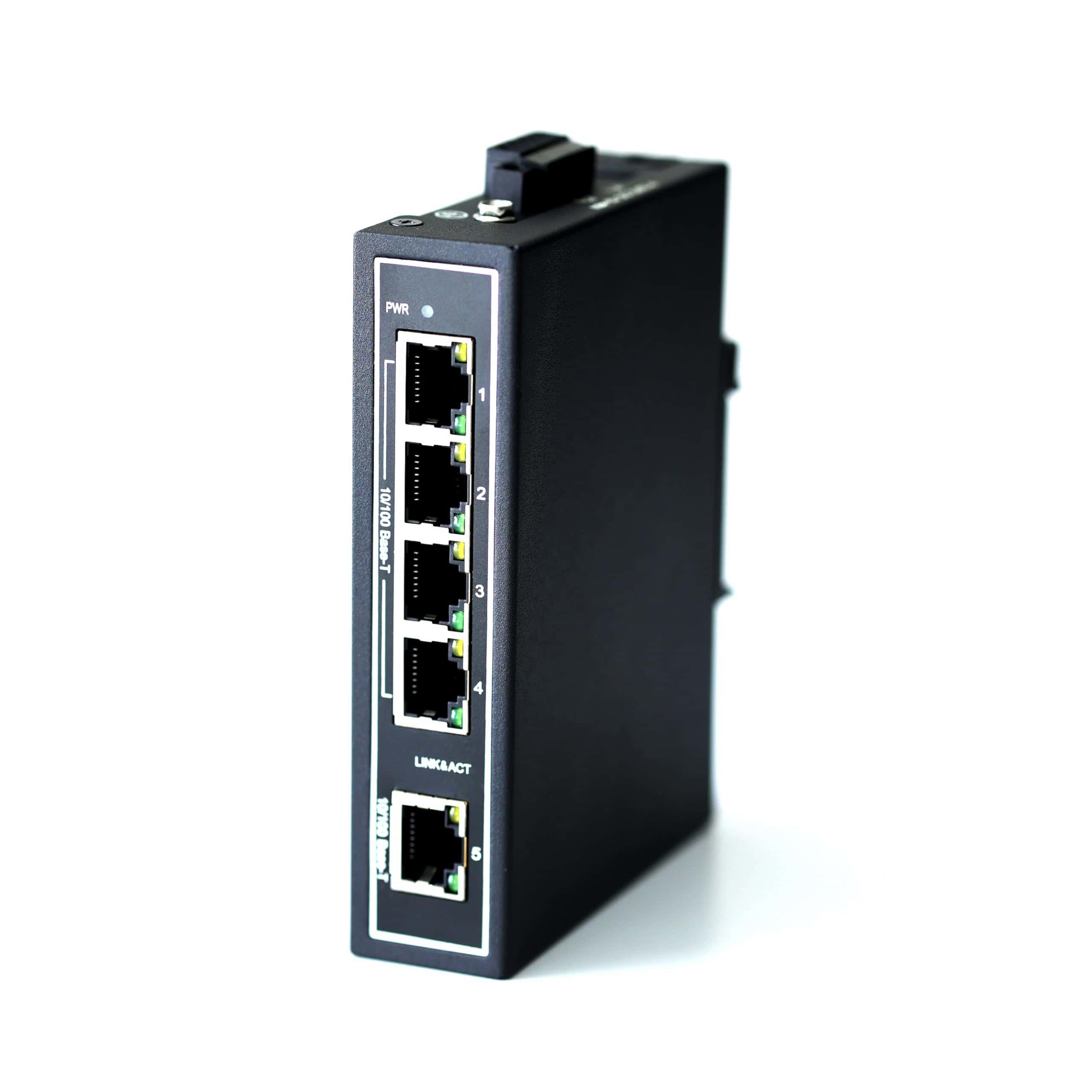 Switch Ethernet Industrial de 5 Puertos WIWAV WDH-5ET-DC