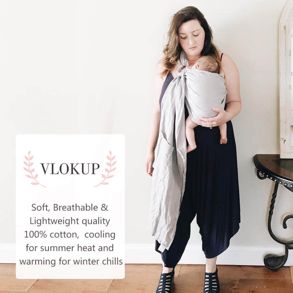 Fular Portabebés Vlokup Ring Sling, Suave Portabebés de - Imagen 5