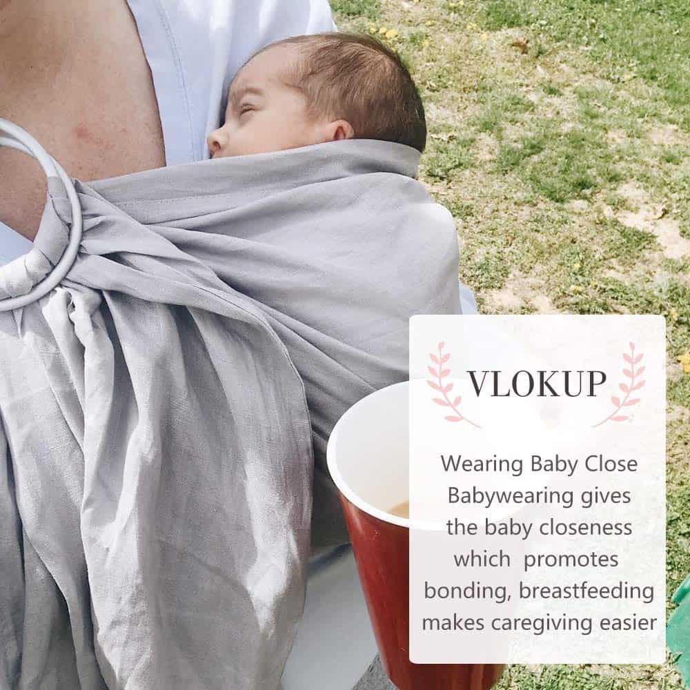 Fular Portabebés Vlokup Ring Sling, Suave Portabebés de - Imagen 4