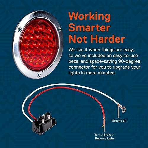 Luces traseras LED redondas de 4 pulgadas TRUE MODS 4pc - Imagen 6