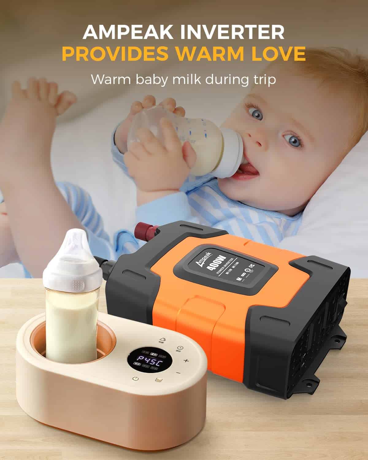 Inversor de corriente Ampeak 400W 4.8A Dual Puertos USB 2 - Imagen 5