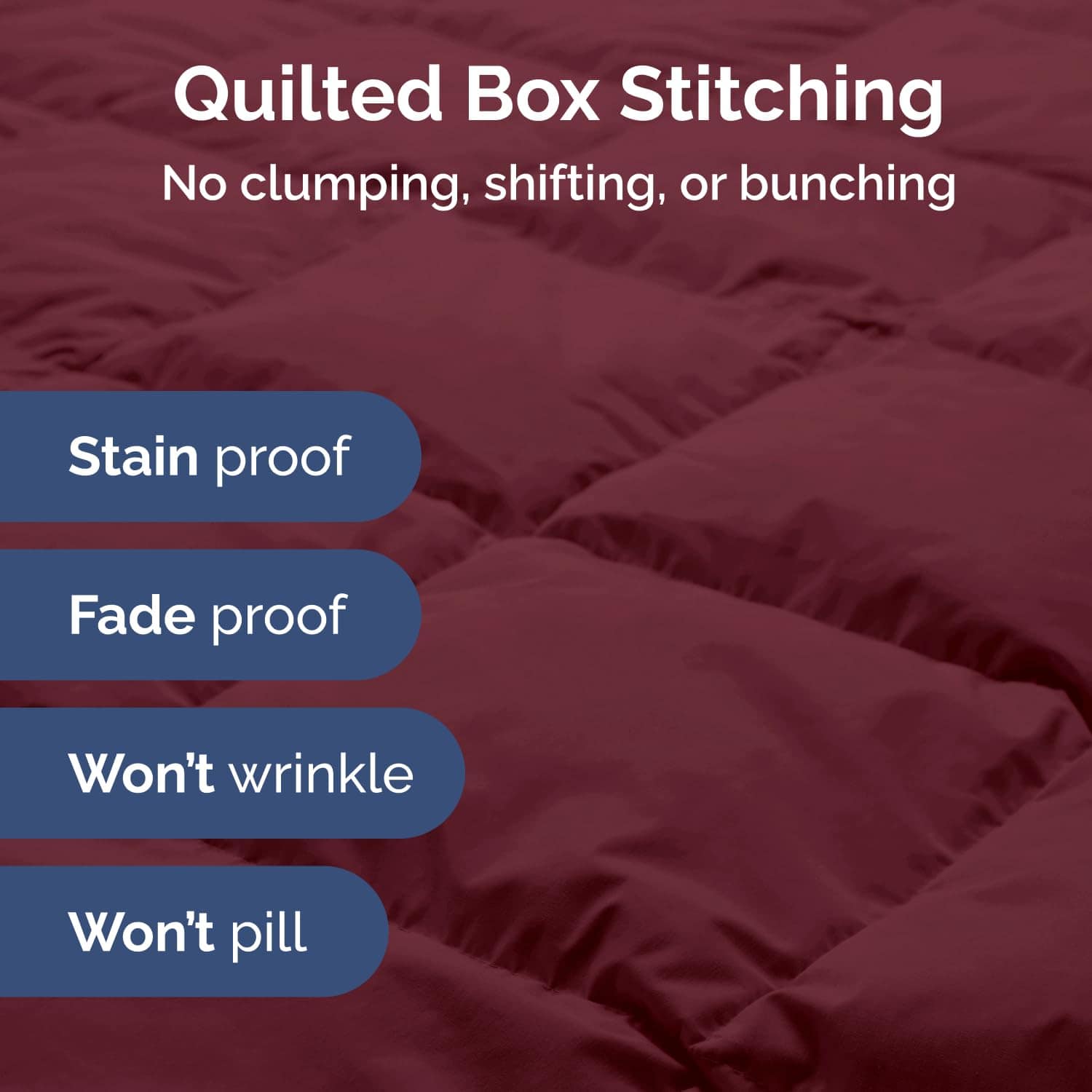 Edredón Alternativo de Tamaño Cal King, Borgoña - Cálido, - Imagen 4