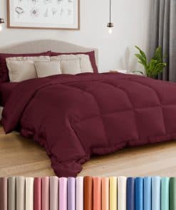 Edredón Alternativo de Tamaño Cal King, Borgoña - Cálido,