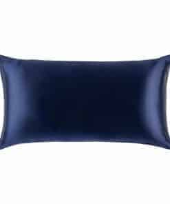 Funda de Almohada de Seda King Slip, Azul Marino (20" x 36")